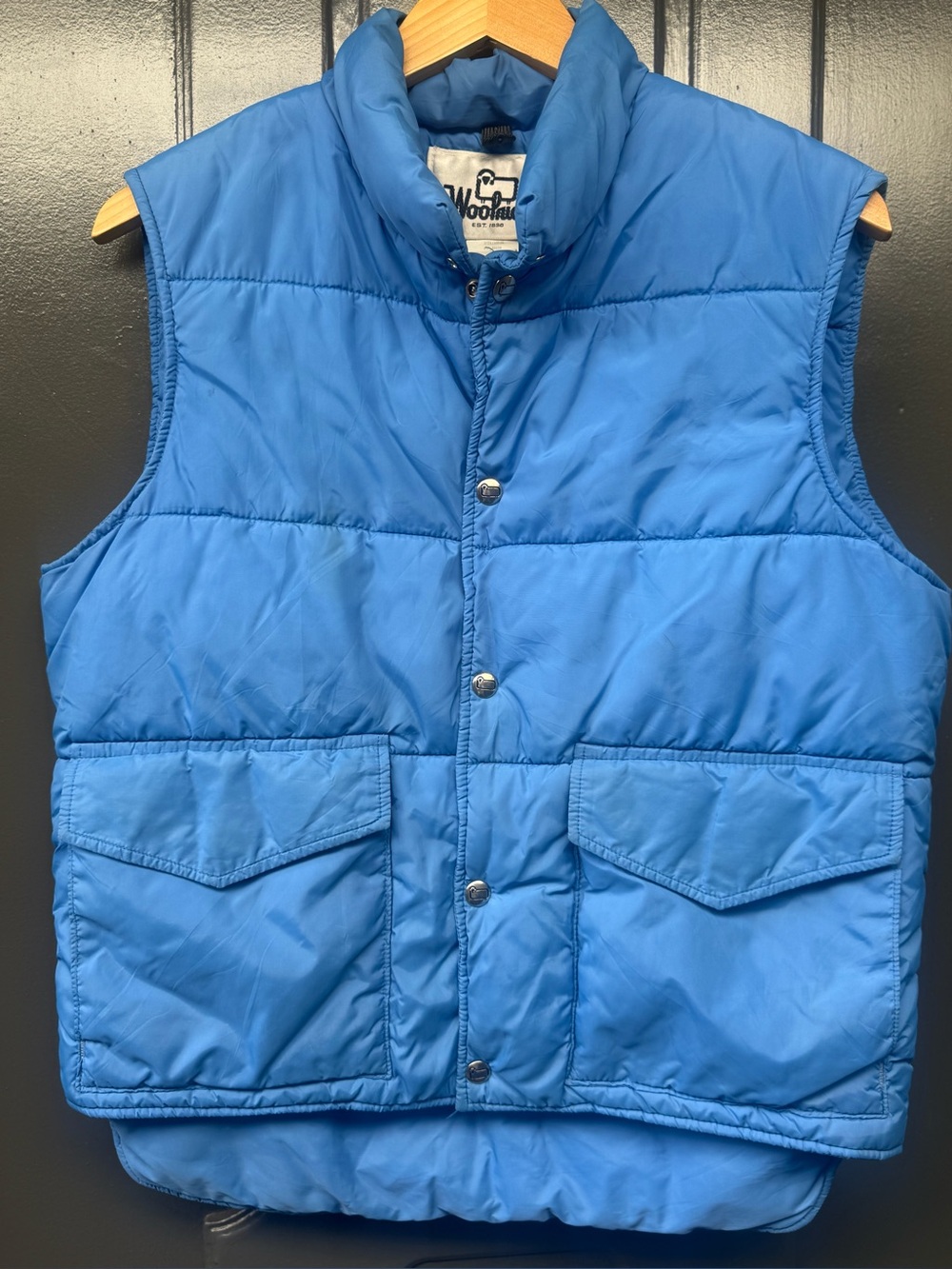 Vintage Woolrich Men’s Insulated Vest - Royal Blue, Medium